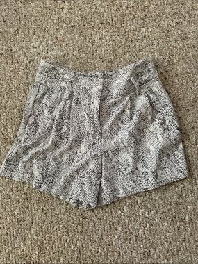 Ann Taylor Factory High-Waist Black & White Textured Print Shorts